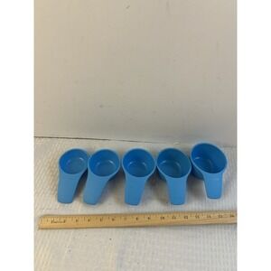 Tupperware Measuring Cups 5 Double Spouts & Curved Handles Blue Replacement
